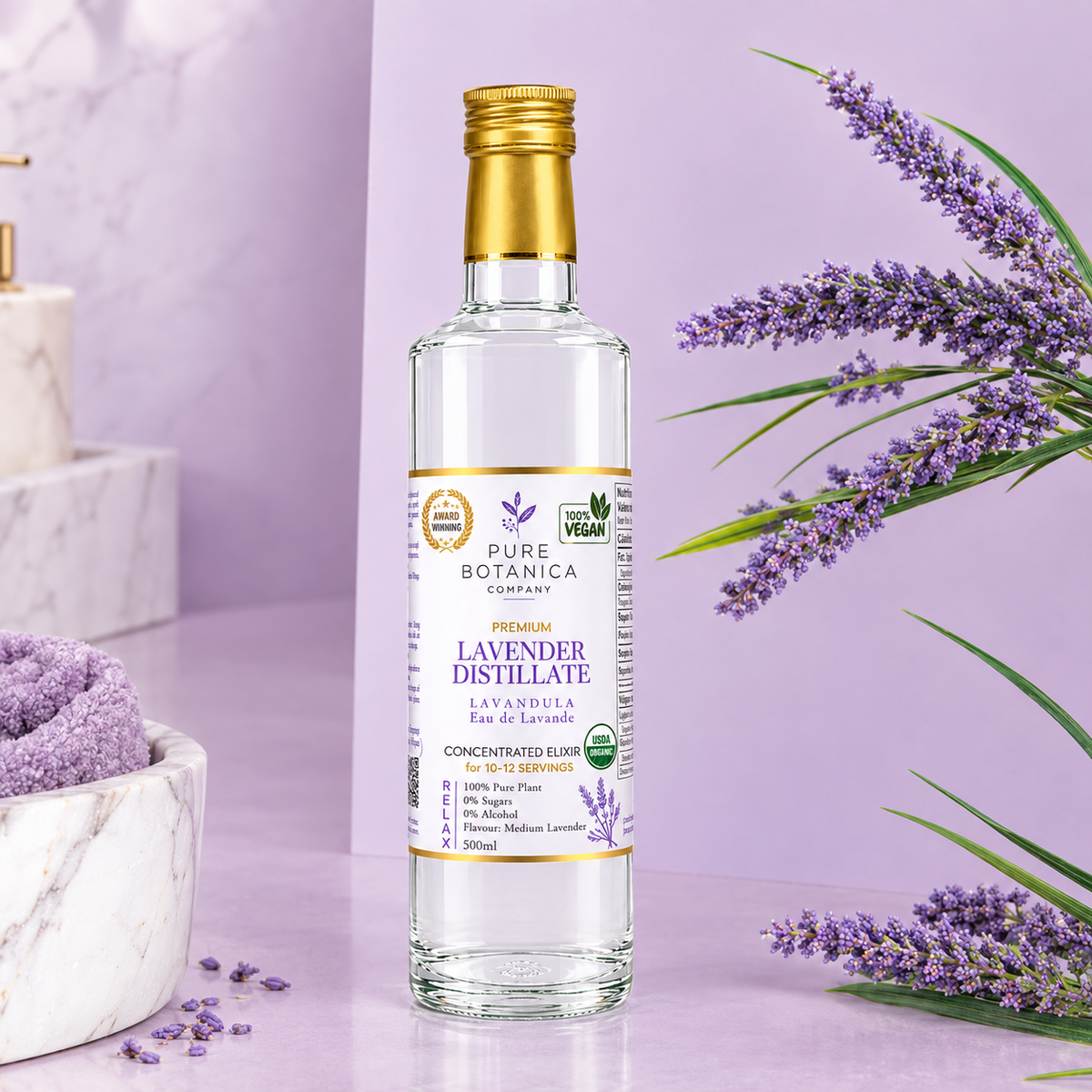 Relaxant + Sleep Aid: Organic Premium Lavender Water Distillate